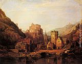Clarkson Stanfield Canvas Paintings - Balduinstein on the Lahn